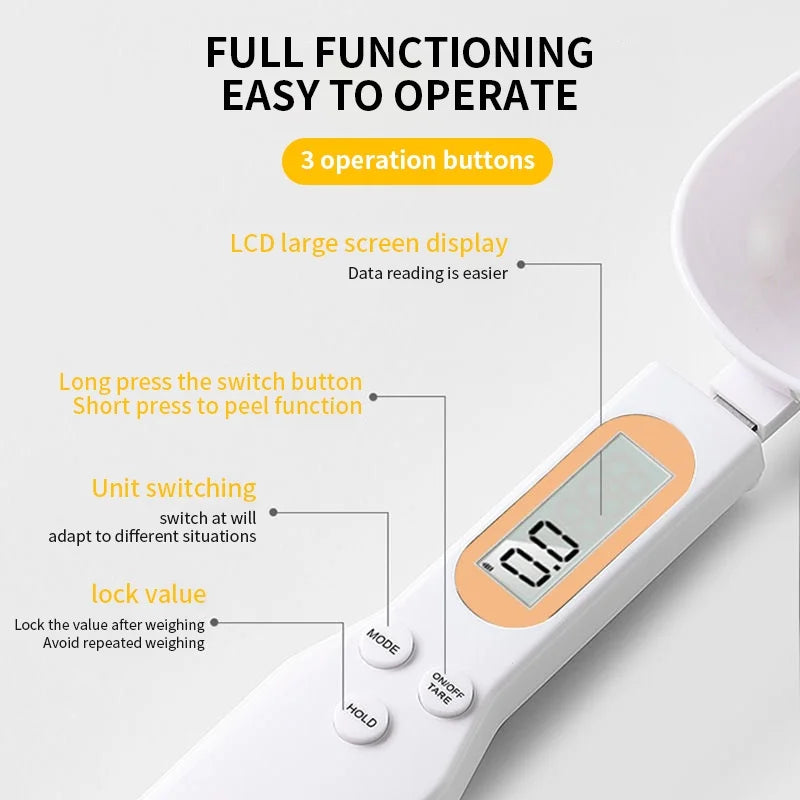 Digital Measuring Spoon Scale – 0.1g Precision, up to 1kg