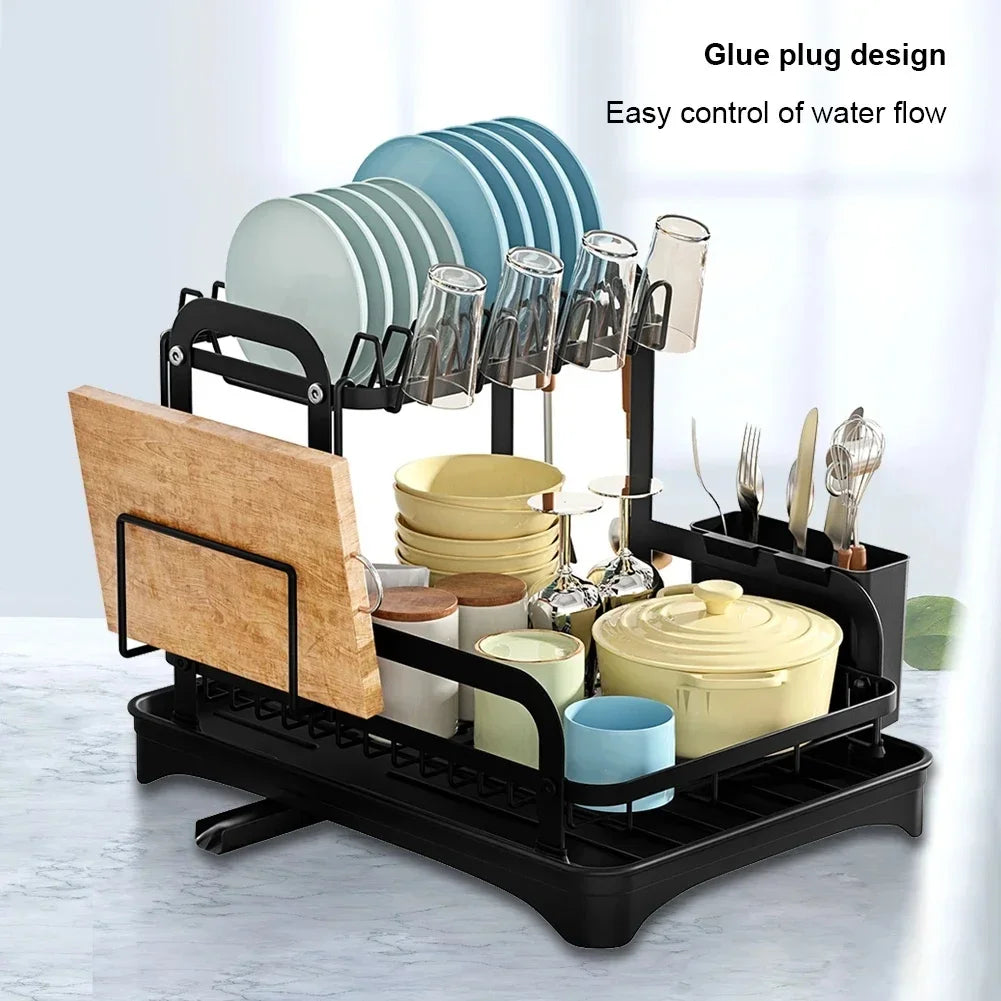 2-Tier Dish Drying Rack with 360° Drainage – Maison & Gabrielle