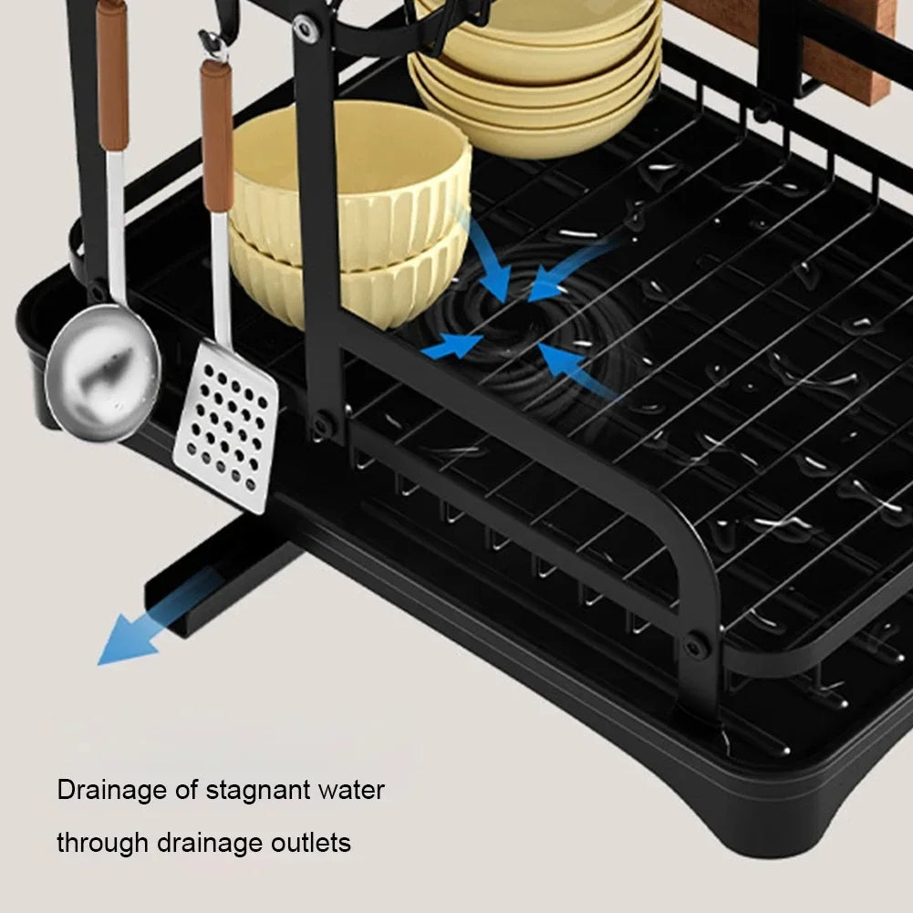 2-Tier Dish Drying Rack with 360° Drainage – Maison & Gabrielle