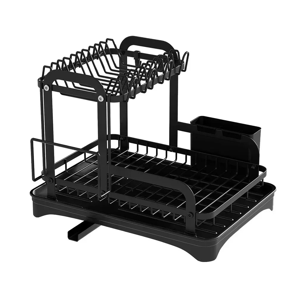 2-Tier Dish Drying Rack with 360° Drainage – Maison & Gabrielle