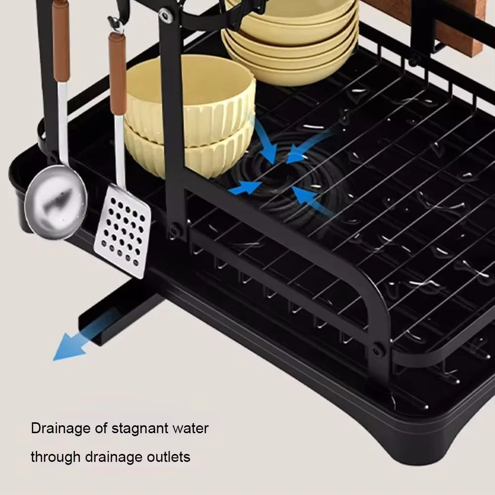 2-Tier Dish Drying Rack with 360° Drainage – Maison & Gabrielle