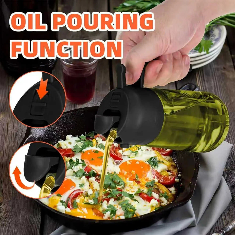 2-in-1 Oil Dispenser & Sprayer – 470ml, 2-Pack