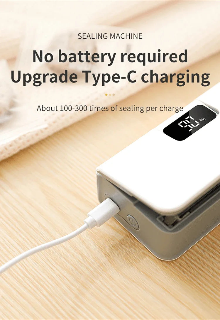 Magnetic Rechargeable Bag Sealer | LED Display & 6 Heat Levels