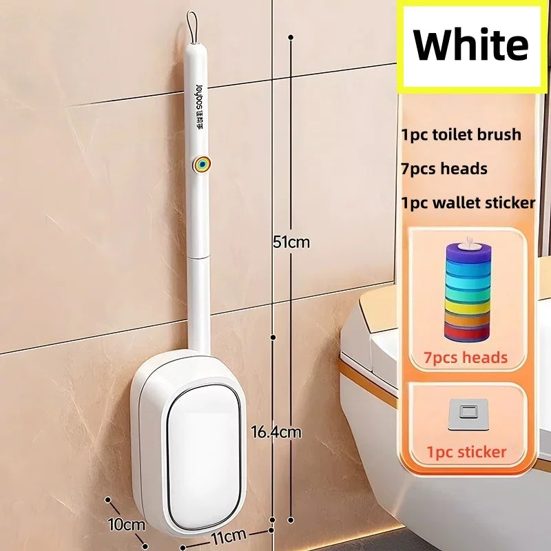 Wall-Mounted Toilet Brush with Disposable Heads