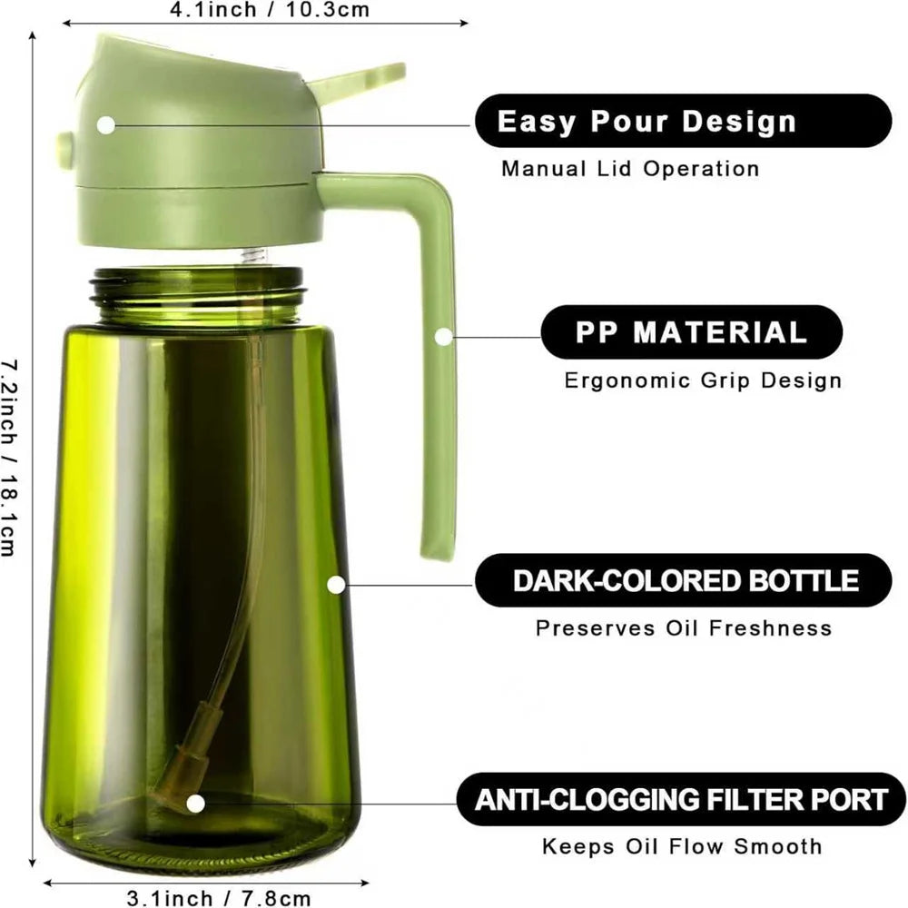 2-in-1 Oil Dispenser & Sprayer – 470ml, 2-Pack