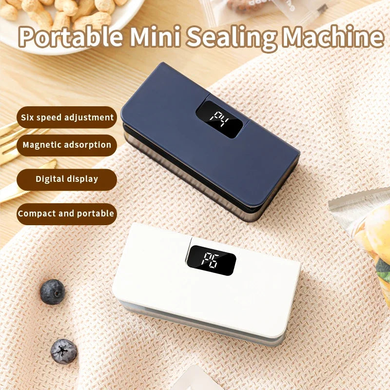 Magnetic Rechargeable Bag Sealer | LED Display & 6 Heat Levels